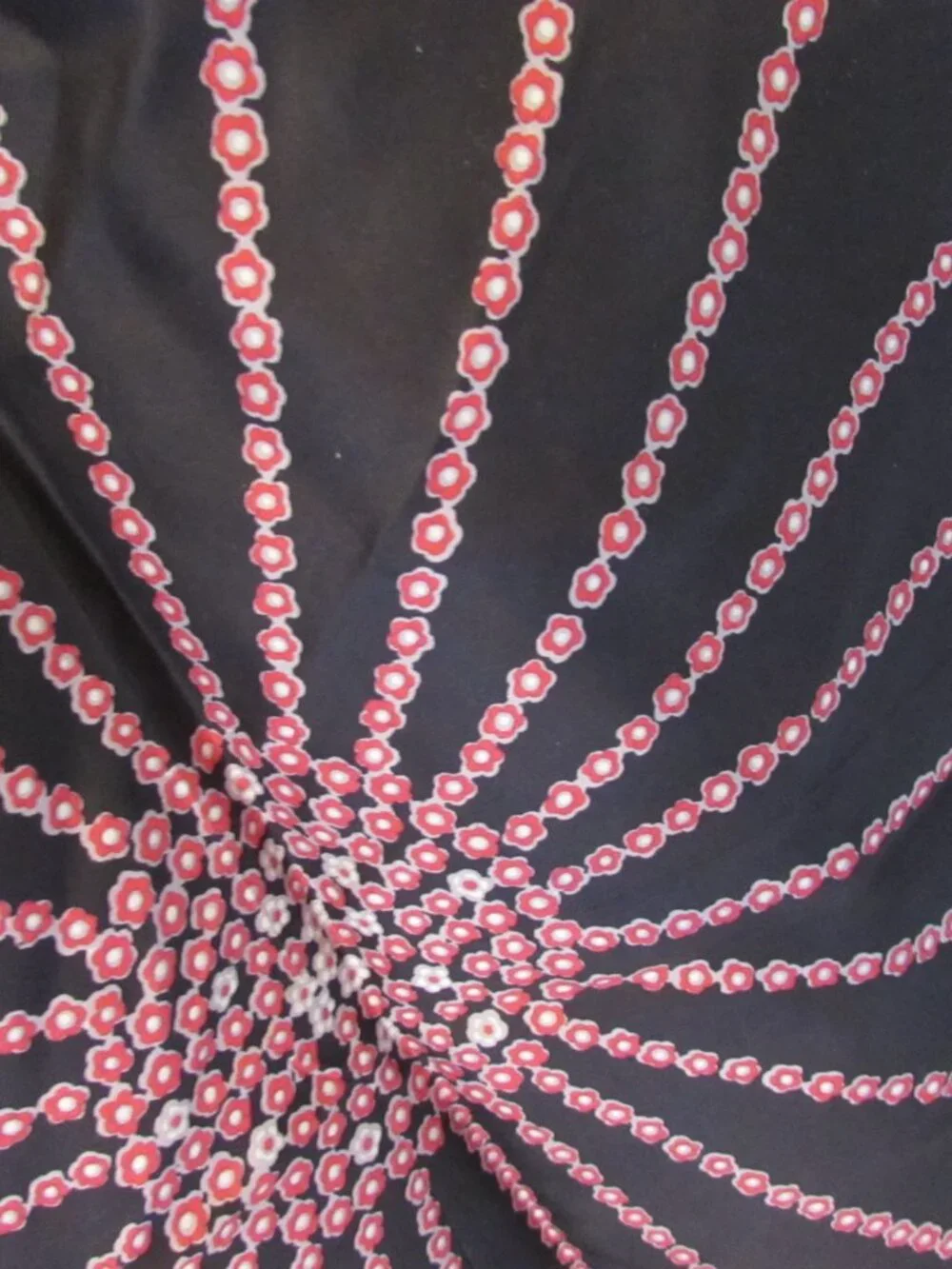Lazarus Silk Scarf Made in Italy Black with Pink Blossoms